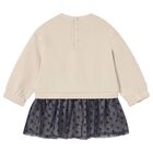 فستان نجمة باللون البيج والأزرق الداكن للفتيات الصغيرات, 2, hi-res