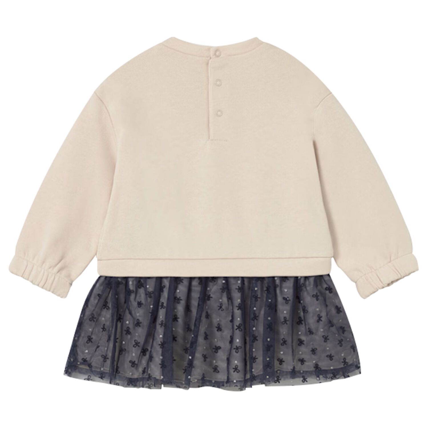 فستان نجمة باللون البيج والأزرق الداكن للفتيات الصغيرات, 2, hi-res image number null