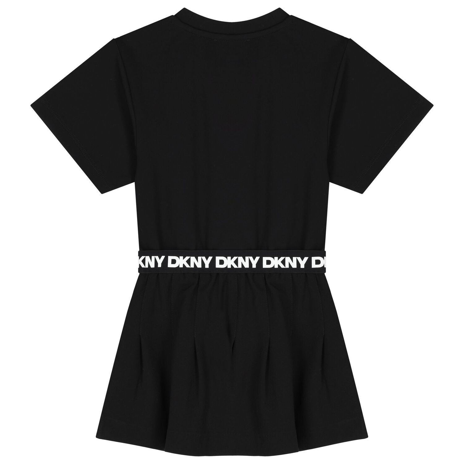 Girls Black & White Logo Dress, 1, hi-res