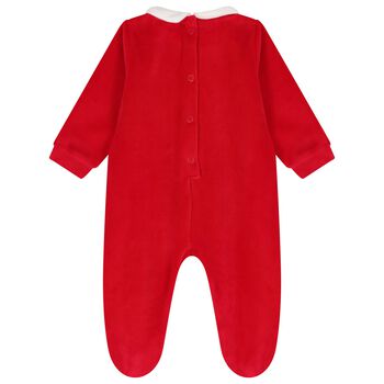 Baby Girls Red Christmas Bunny Babygrow