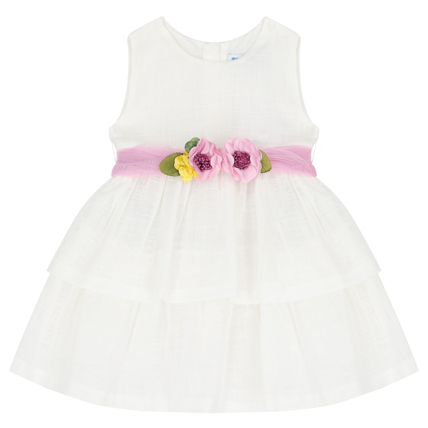 Younger Girls White Floral Dress, 1, hi-res image number null