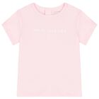 طقم شورت بالشعار باللون الوردي للبنات  , 1, hi-res