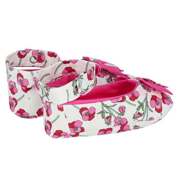 Baby Girls White & Pink Liberty Pre-Walker Shoes