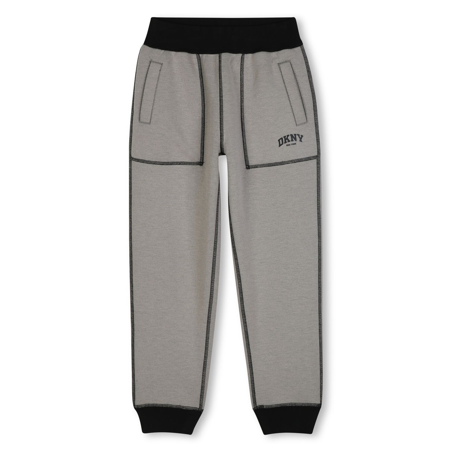 Boys Beige & Black Logo Reversible Joggers, 1, hi-res