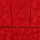 فستان دانتيل مزين بطبعة الزهور باللون الأحمر للبنات, 1, hi-res