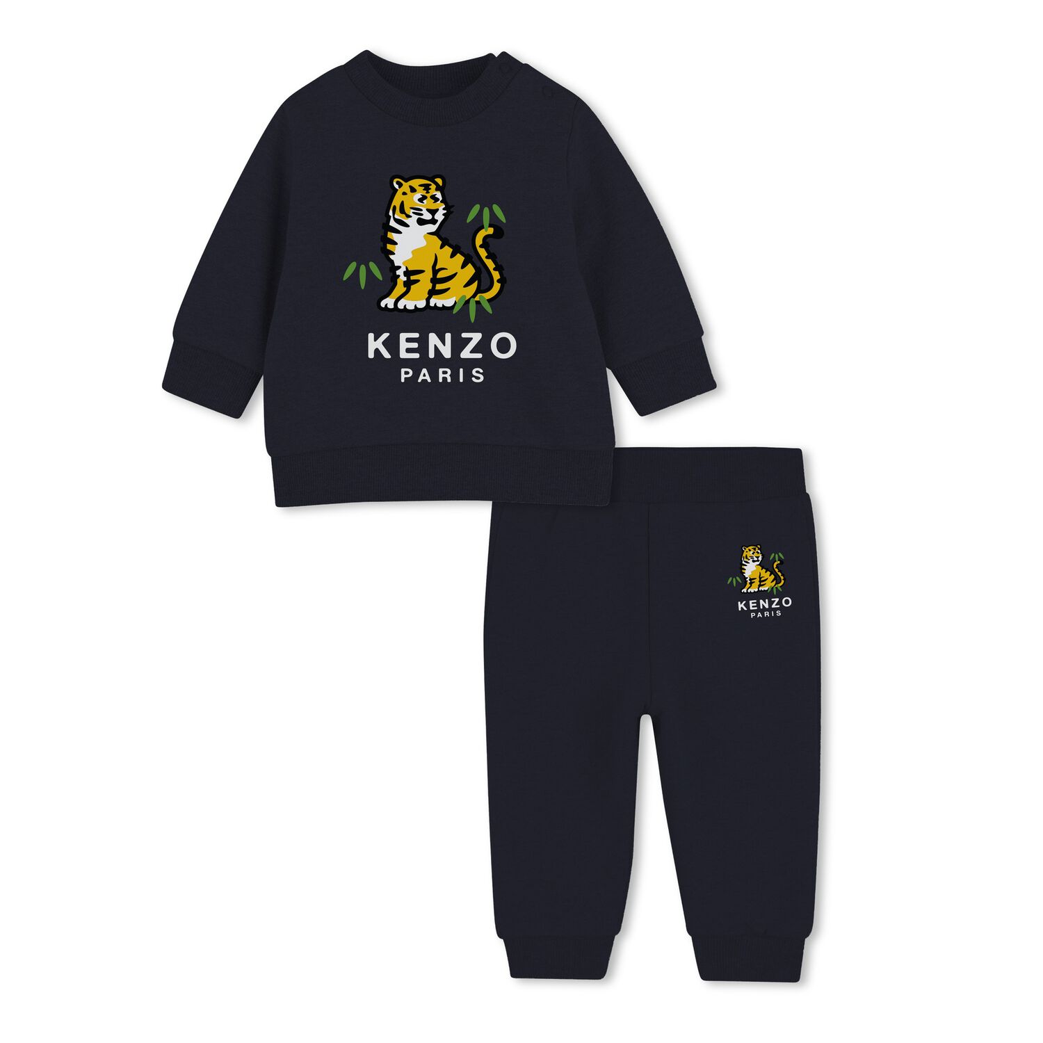 Younger Boys Navy Blue Tiger Logo Tracksuit, 1, hi-res