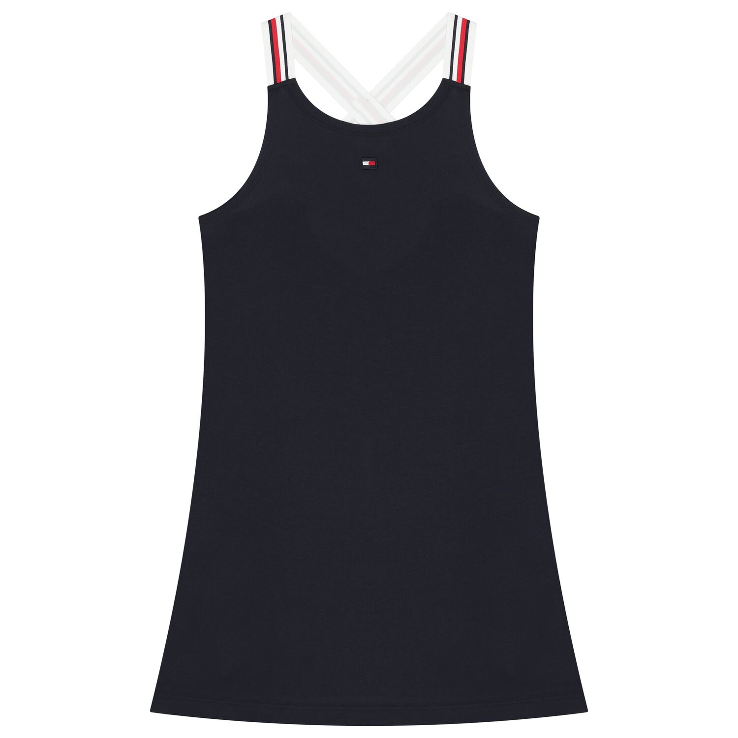 Girls Navy Blue Logo Dress, 1, hi-res