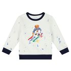 Baby Boys White & Navy Tracksuit, 1, hi-res