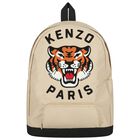 Beige Tiger Logo Backpack, 1, hi-res
