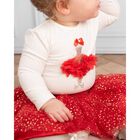 Baby Girls Ivory & Red Tulle Skirt Set, 1, hi-res
