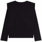 Girls Black & Silver Top, 1, hi-res