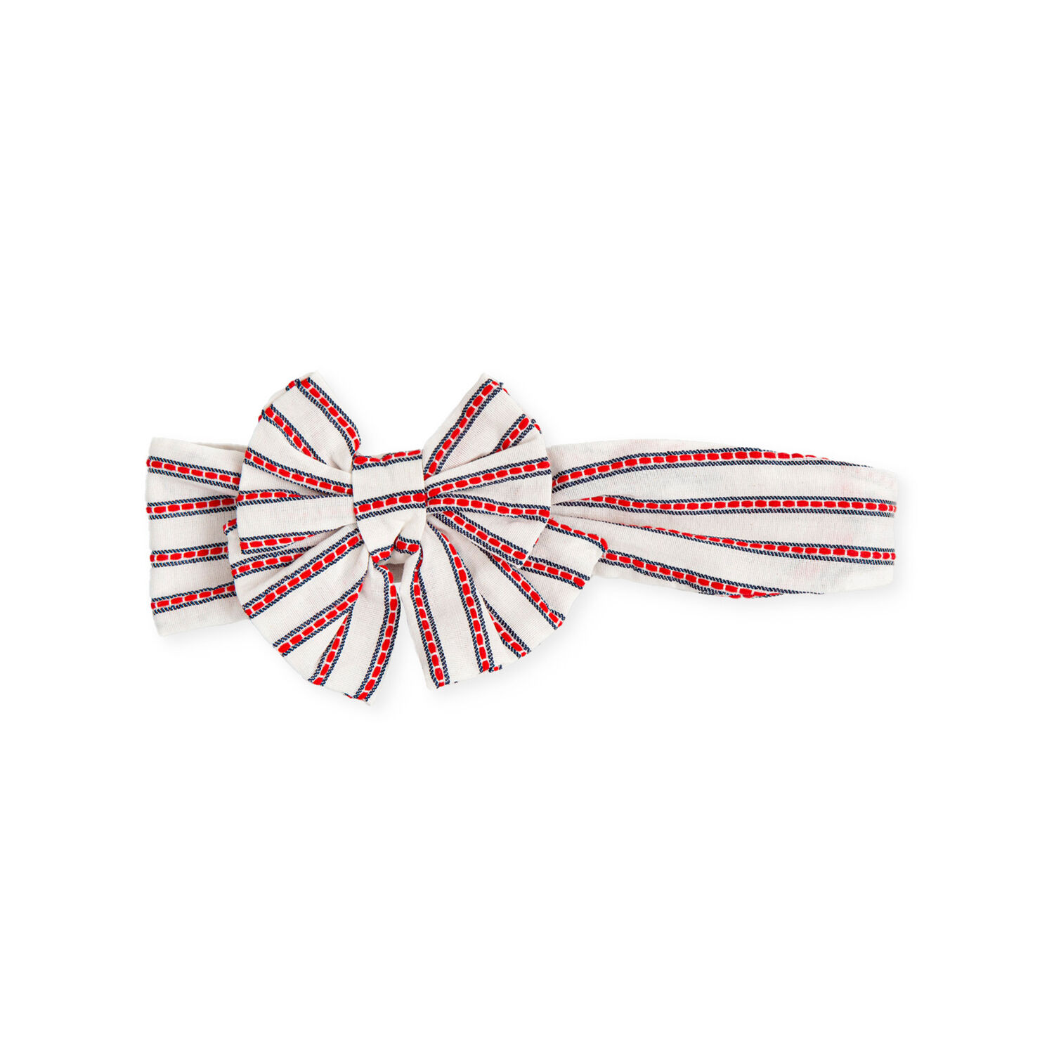 Girls White & Red Striped Headband, 1, hi-res image number null