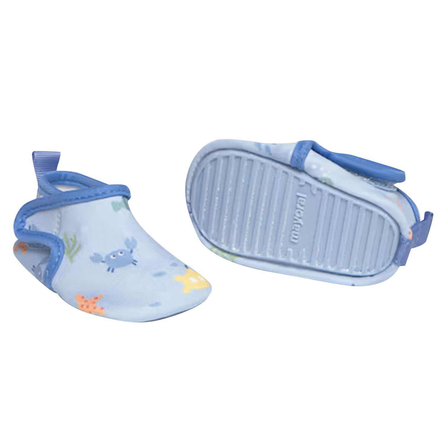 Baby Boys Blue Booties, 1, hi-res
