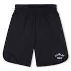 Boys Black Logo Shorts, 1, hi-res