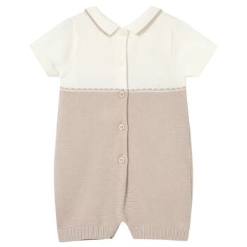 Baby Boys Ivory & Beige Romper