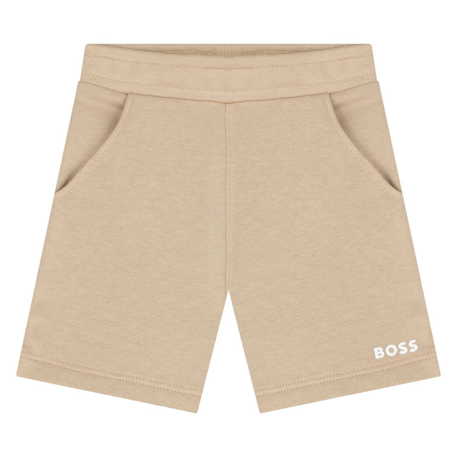 طقم شورت بالشعار باللونين الأبيض والبيج للأولاد  , 1, hi-res