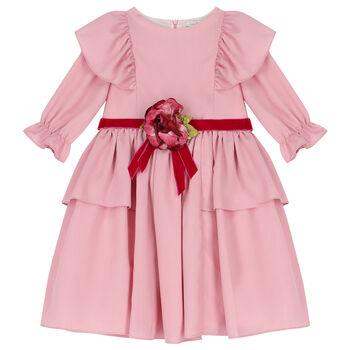 Girls Pink Flower Dress