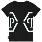 Boys Black Logo T-Shirt, 3, hi-res