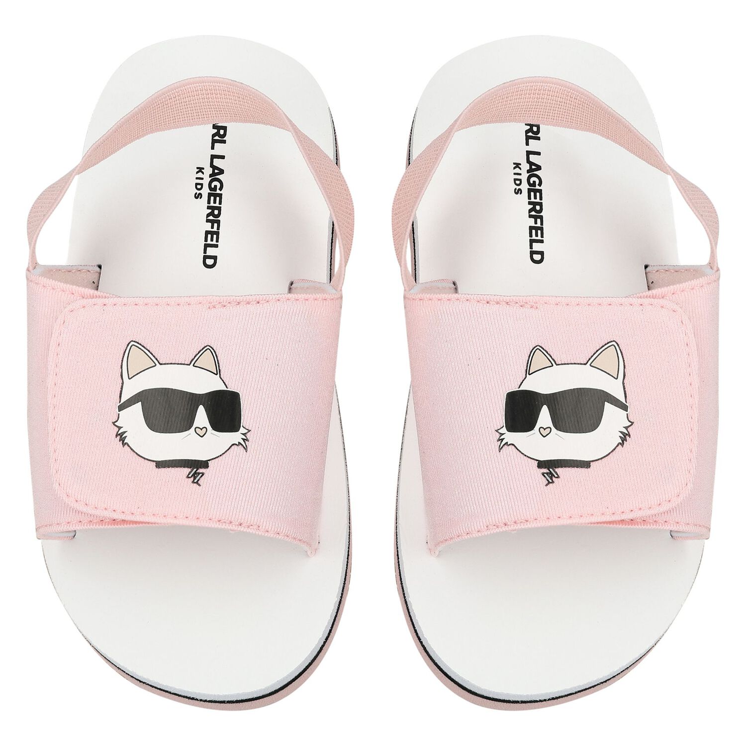 Girls Pink & White Ikonik Choupette Sandals, 2, hi-res image number null
