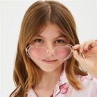 نظارات شمسية بنات بشكل قلب ماسي باللون الوردي والذهبي , 1, hi-res