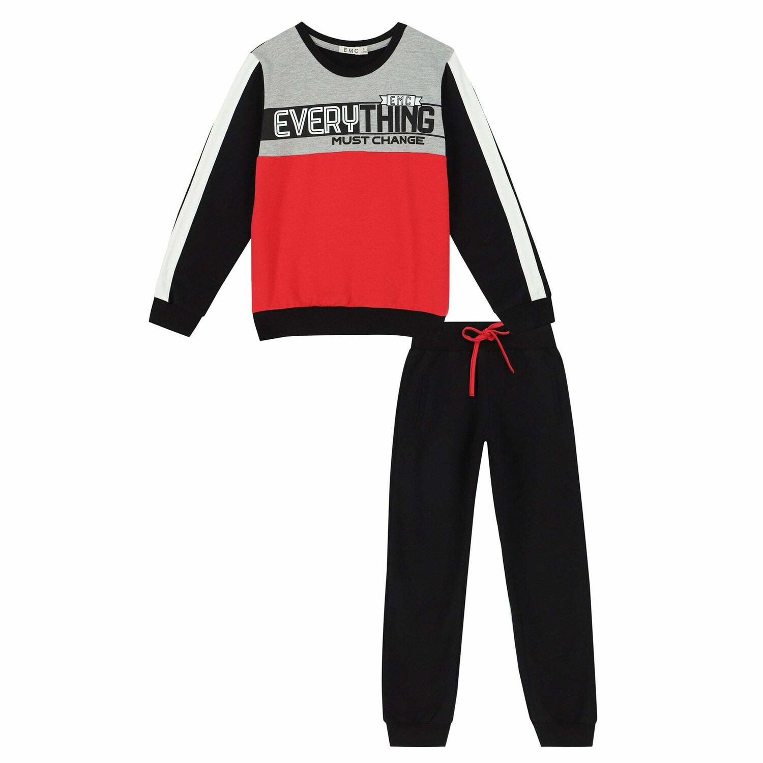 Boys Black, Red & Grey Tracksuit, 1, hi-res image number null