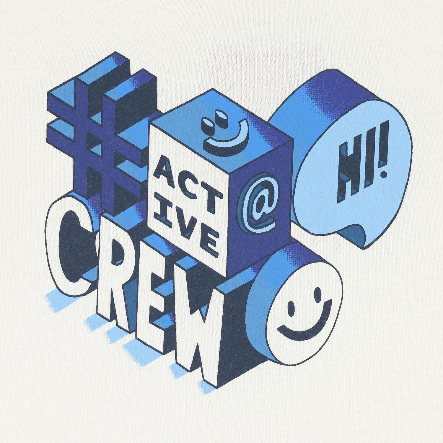 توب أولاد بأكمام بالشعار باللون العاجي, 1, hi-res