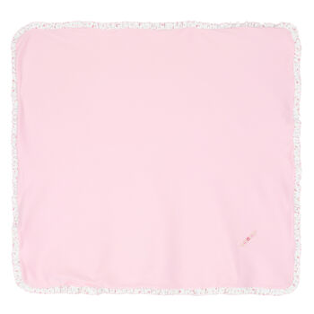 Baby Girls Pink Ruffle Receiving Blanket