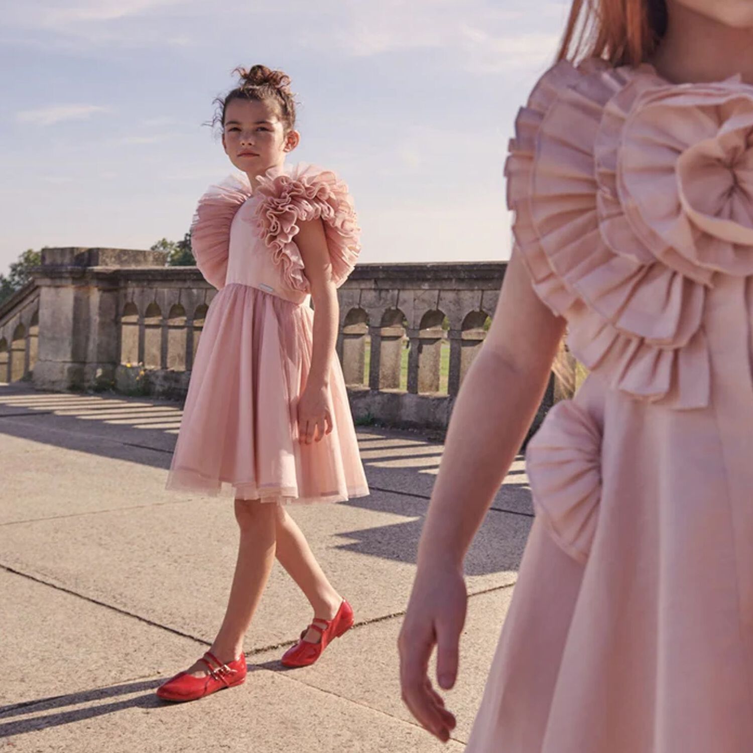 فستان بنات تول باللون اوردي , 1, hi-res image number null