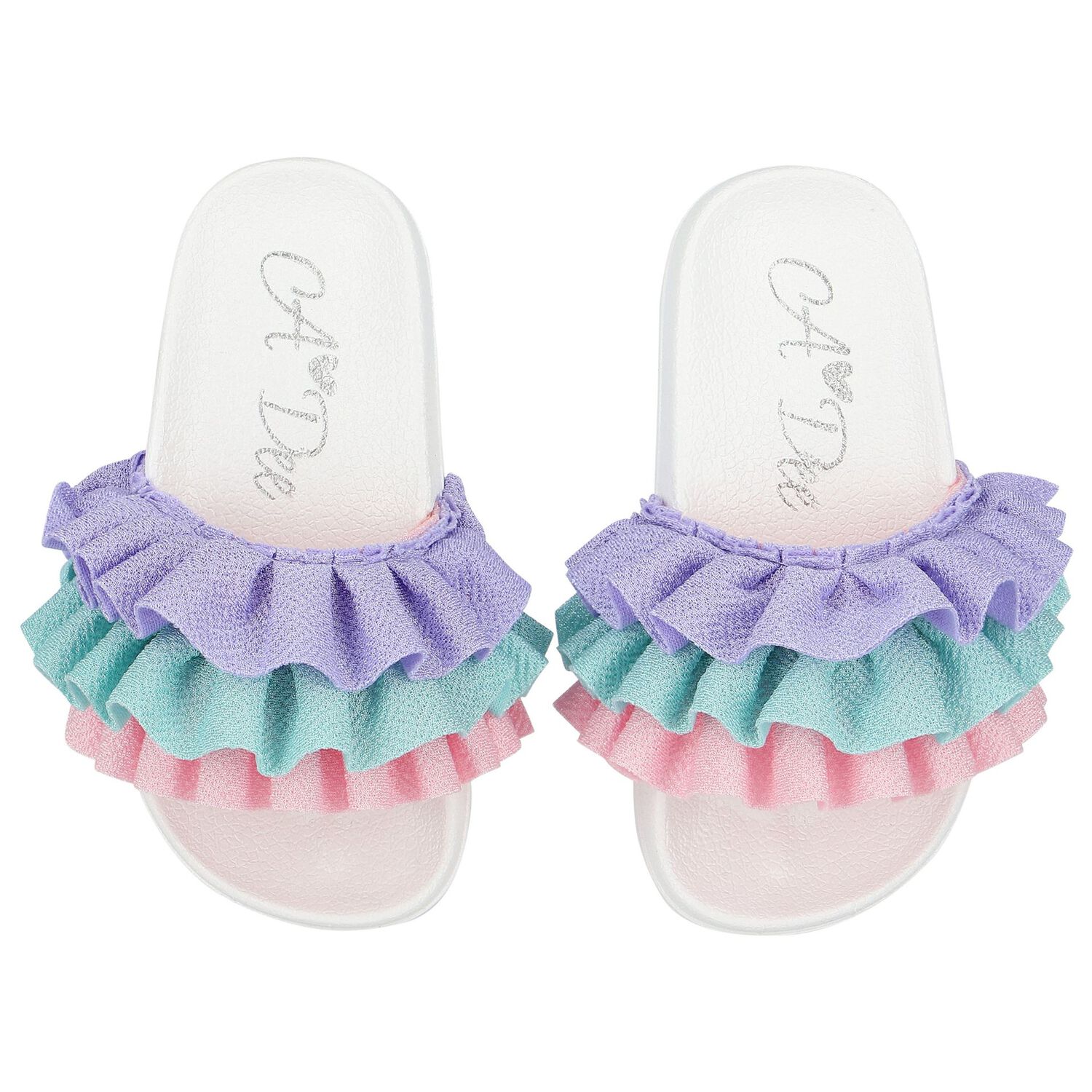 سلايدر بنات باللون الابيض و الوردي , 1, hi-res image number null