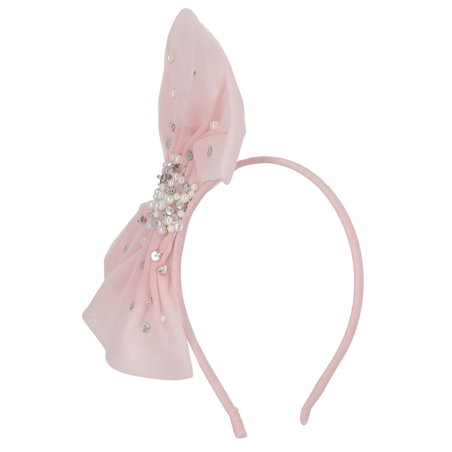 Girls Pink Tulle Headband, 3, hi-res image number null
