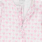 Baby Girls White & Pink Bow Babygrow, 1, hi-res