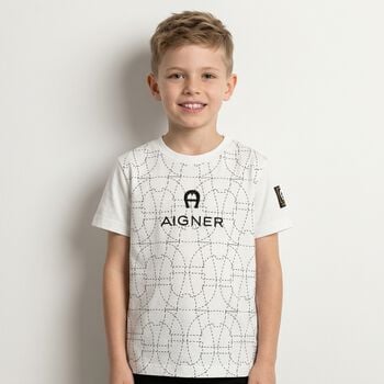 Younger Boys White Logo T-Shirt