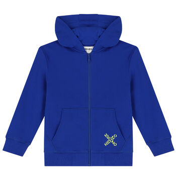 Boys Blue Logo Zip Up Top