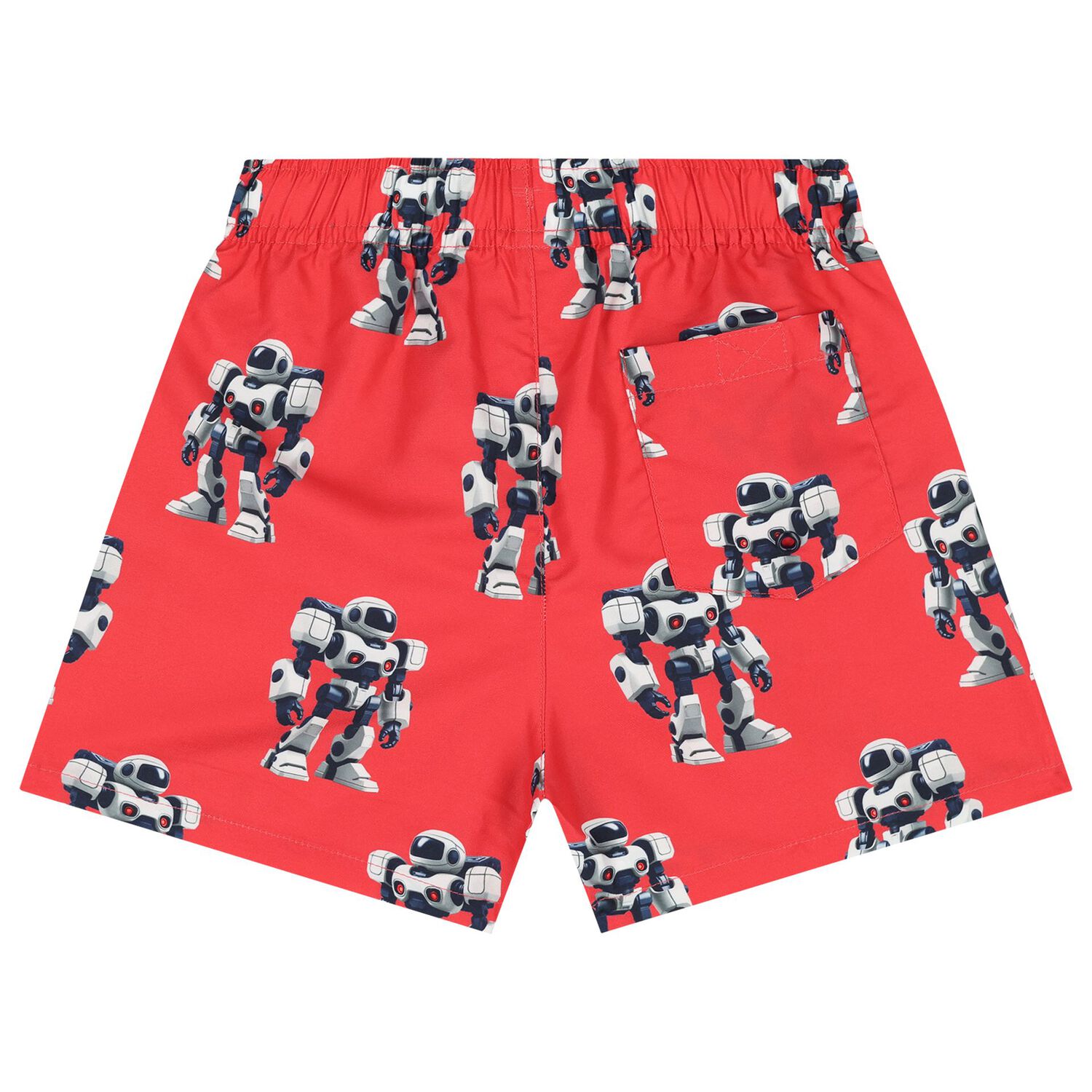 Boys Red Robot Swim Shorts, 2, hi-res