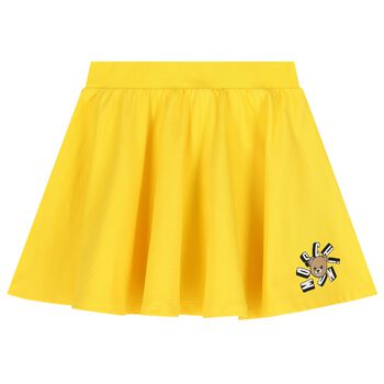 Girls Yellow Teddy Bear Logo Skirt 