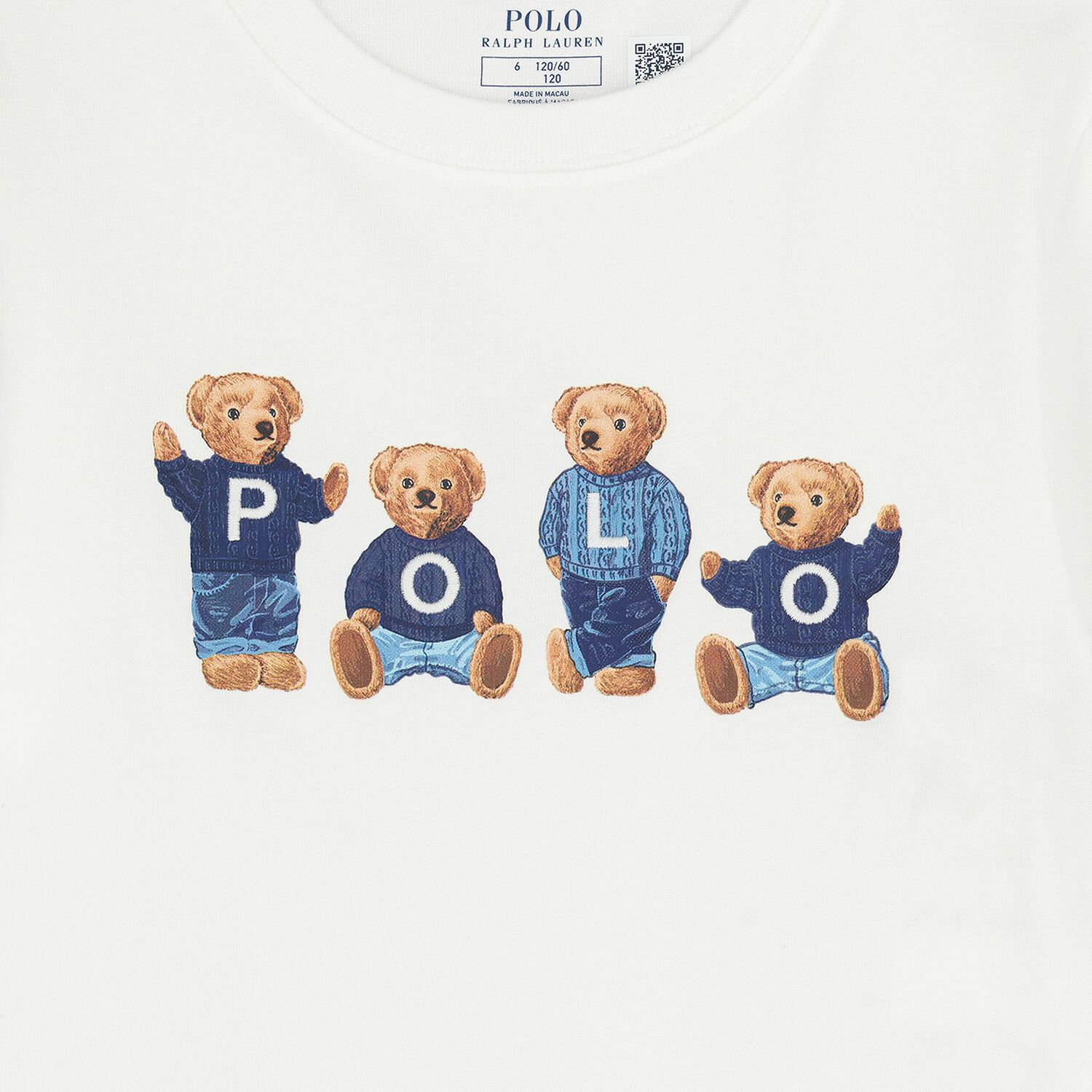 Boys White Polo Bear T-Shirt, 1, hi-res