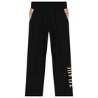 Boys Black Geo Map Logo Joggers, 1, hi-res