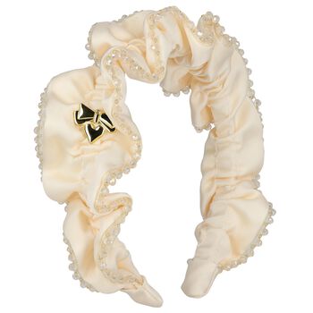 Girls Beige Lavinia Beaded Headband