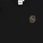 توب أولاد بأكمام طويلة بالشعار باللون الأسود, 1, hi-res