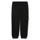 Boys Black Logo Trousers, 1, hi-res