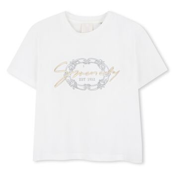 Givenchy Girls White Logo T-Shirt, 1 Girls White Logo T-Shirt
