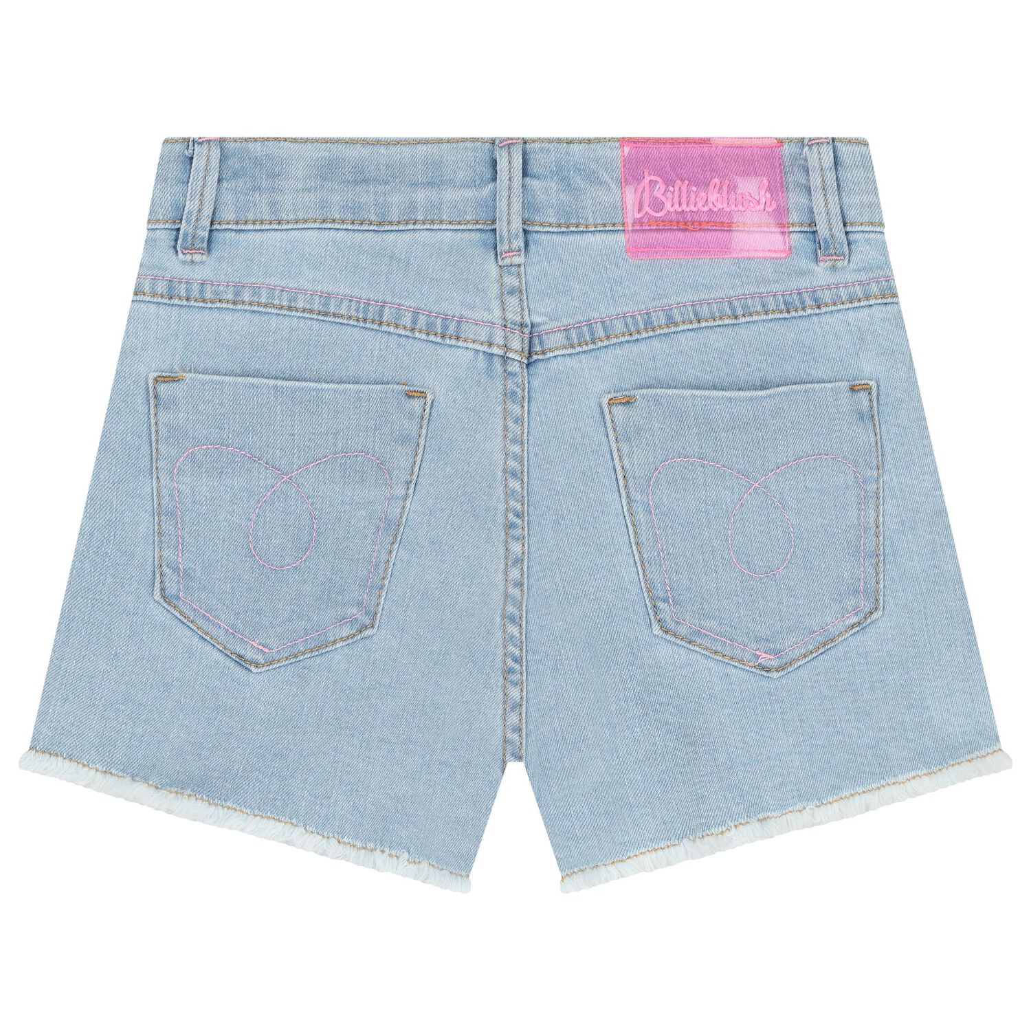 شورت للبنات دنيم  أزرق بنقوش لامعة , 1, hi-res image number null