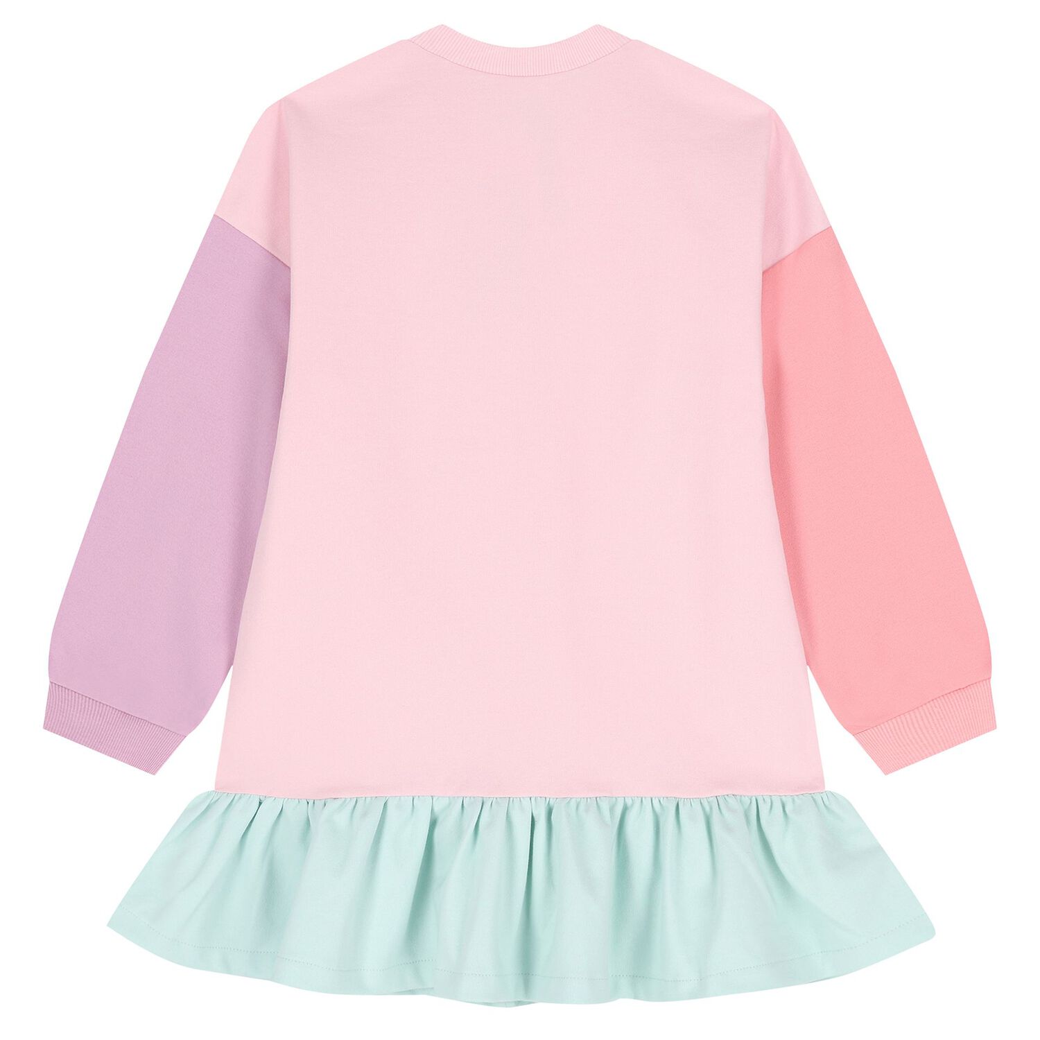 طقم فستان للبنات مزين بالزهور باللون الوردى , 1, hi-res