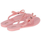 Girls Pink Star Flip-Flops, 1, hi-res