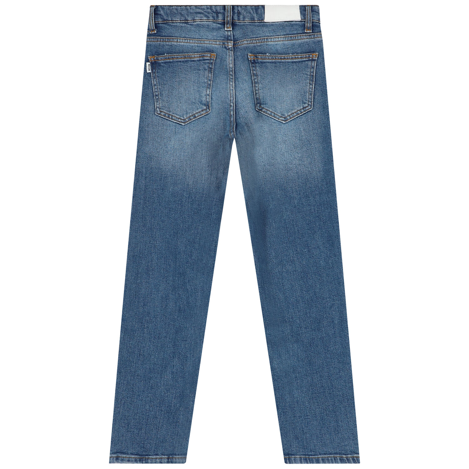 بنطلون جينز بنات بالشعار باللون الازرق, 1, hi-res