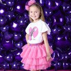 Girls White & Pink Heart Tulle Skirt Set, 1, hi-res