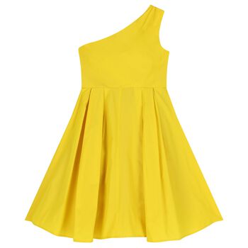 Girls Yellow One Shoulder Dress