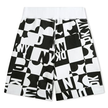 White & Black Logo Reversible Shorts