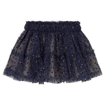 Younger Girls Navy Blue Bow Tulle Skirt