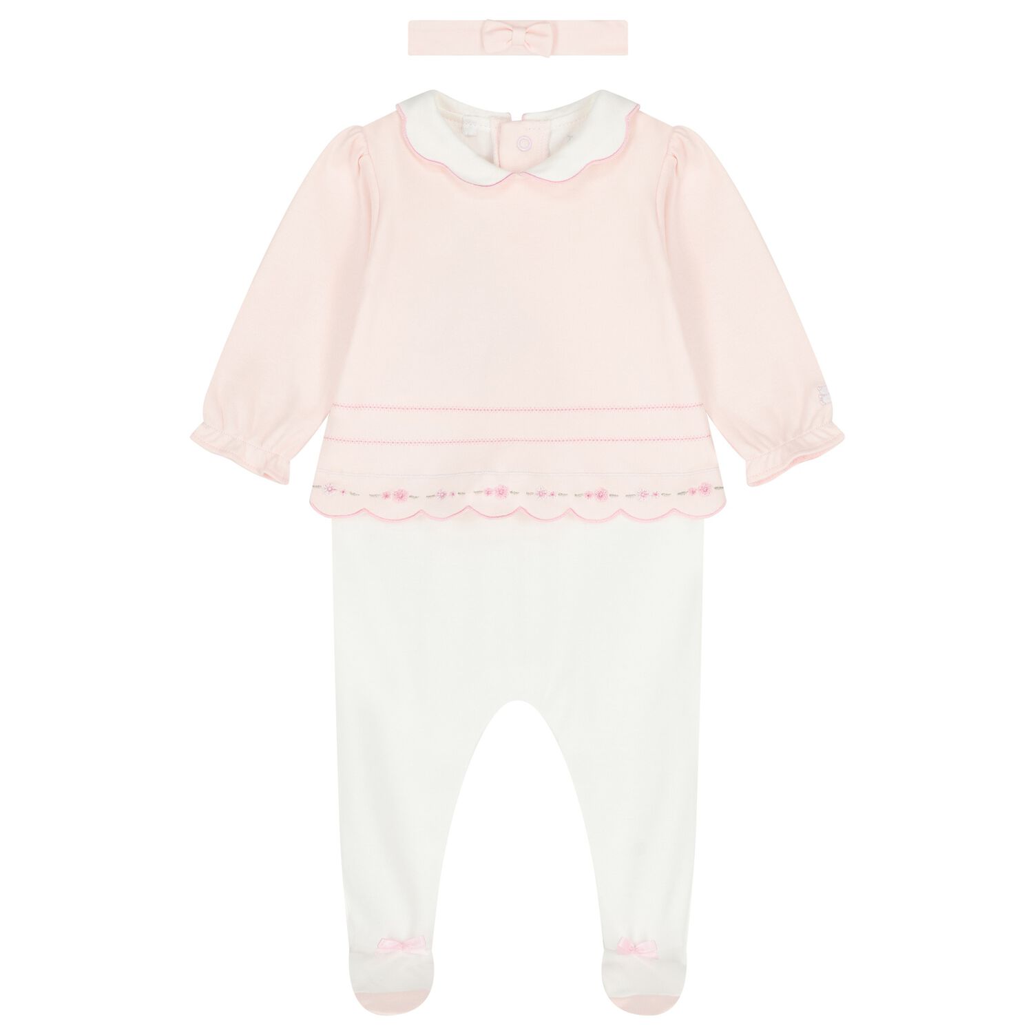 Baby Girls Pink Floral Babygrow Set, 1, hi-res image number null